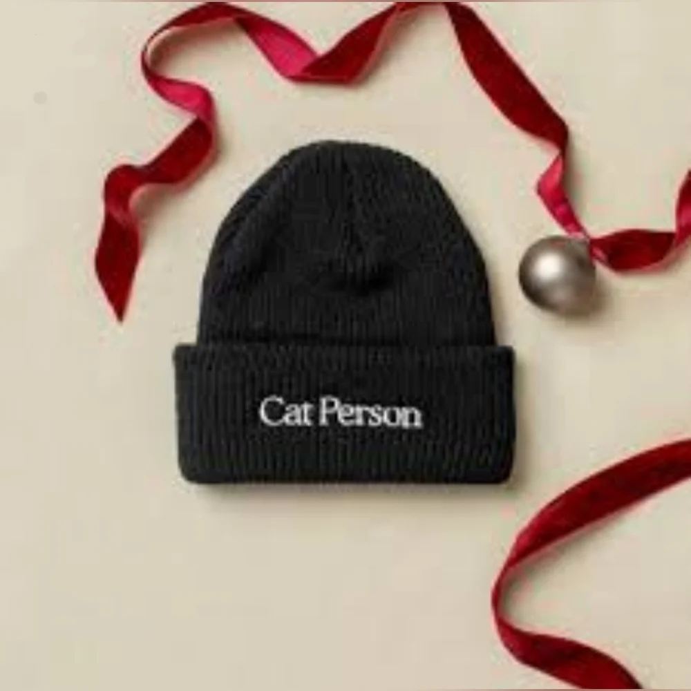 NWT Cat Person & Cat Matching Beanie and Hoodie Set - Black, OS